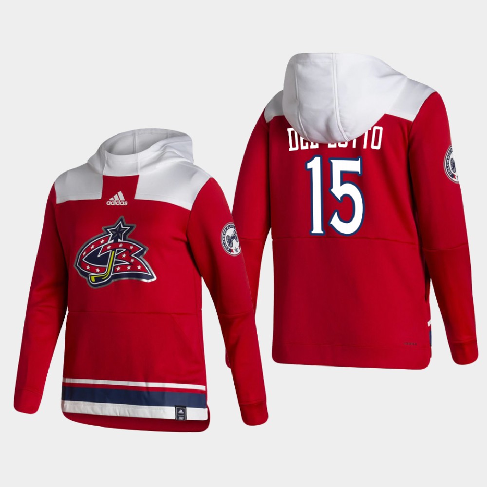 Men Columbus Blue Jackets #15 Dso doito Red NHL 2021 Adidas Pullover Hoodie Jersey->columbus blue jackets->NHL Jersey